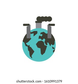 World chimney and smoke design, Pollution factory environment dirty danger industry plant chemical and toxic theme Vector illustration