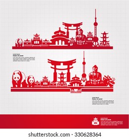 World To China Travel Vector