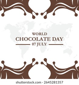 World chocolate day, 7 July chocolate day. World chocolate day greeting card creative banner, poster, social media post illustration