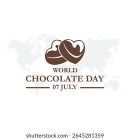 World chocolate day, 7 July chocolate day. World chocolate day greeting card creative banner, poster, social media post illustration