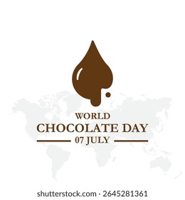 World chocolate day, 7 July chocolate day. World chocolate day greeting card creative banner, poster, social media post illustration