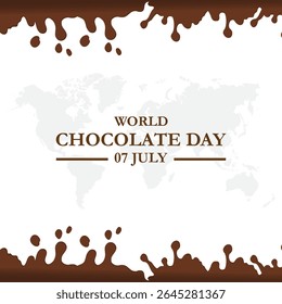 World chocolate day, 7 July chocolate day. World chocolate day greeting card creative banner, poster, social media post illustration