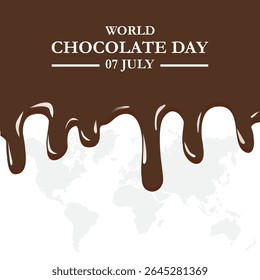 World chocolate day, 7 July chocolate day. World chocolate day greeting card creative banner, poster, social media post illustration