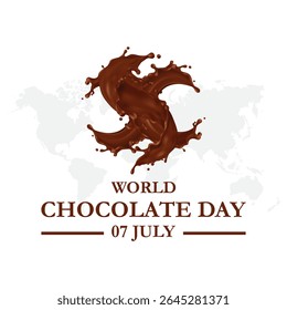 World chocolate day, 7 July chocolate day. World chocolate day greeting card creative banner, poster, social media post illustration