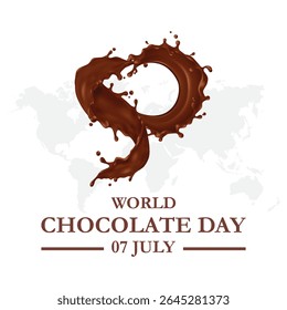 World chocolate day, 7 July chocolate day. World chocolate day greeting card creative banner, poster, social media post illustration