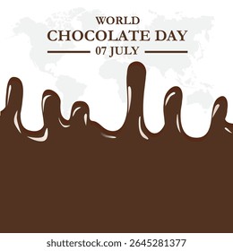 World chocolate day, 7 July chocolate day. World chocolate day greeting card creative banner, poster, social media post illustration