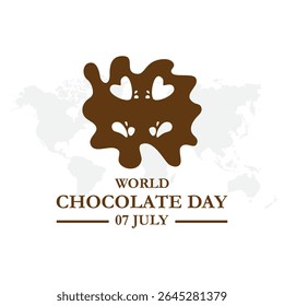 World chocolate day, 7 July chocolate day. World chocolate day greeting card creative banner, poster, social media post illustration