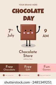 World Chocolate Day 7th July. Flyer, poster, brochure, email marketing design template.