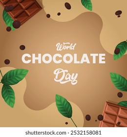 world chocolate day background with chocolate	