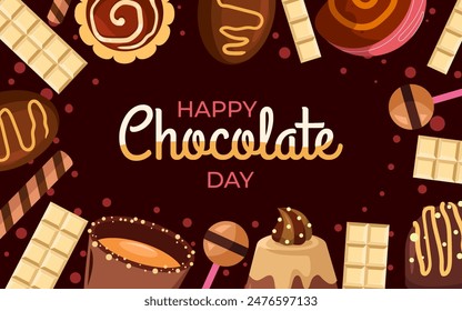 World Chocolate Day Background Hand Drawn
