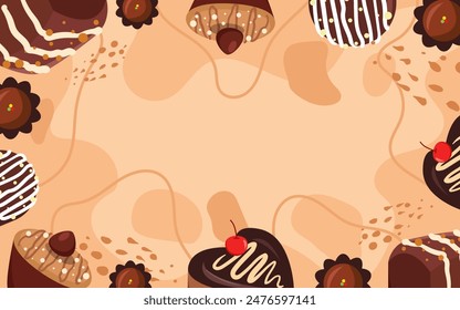 World Chocolate Day Background Hand Drawn