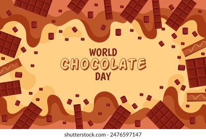 World Chocolate Day Background Hand Drawn