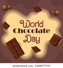 World chocolate day background with vector design