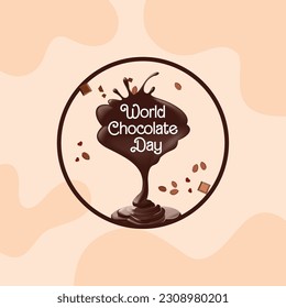 world Chocolate Day badge design concept