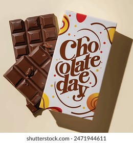 World chocolate day chocolate bar with box 