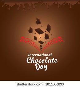 World Chocolate Day. with brown background ,Vector Illustration.