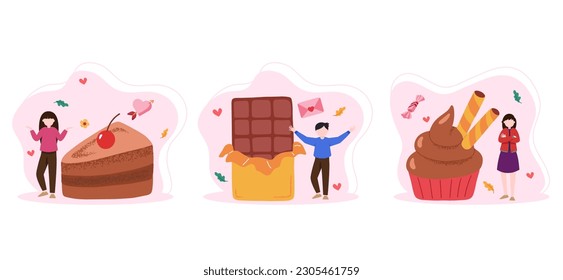 Diseño plano del paquete del Día Mundial del Chocolate