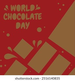 world chocolate day calligraphy poster design, chocolate text vector, melting chocolate illustration background ,13 September .eps file.