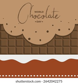 world chocolate day card background vector design template