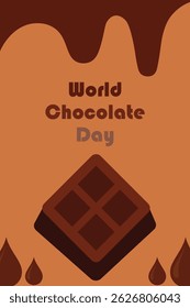 World Chocolate Day Card. Vector Design of a Card for World Chocolate Day.
