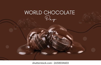 Celebração do Dia Mundial do Chocolate com Trufas de Chocolate Derretido