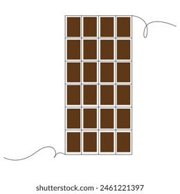 World Chocolate day Continuous one line drawing vector design