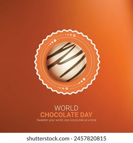 World Chocolate Day Creative ads design. World Chocolate Day, July 7, Chocolate Background Vector 3d Illustration.