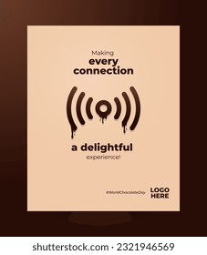 World Chocolate Day Creative Concept. Vector Illustration. Chocolate and Technology Concept Background.