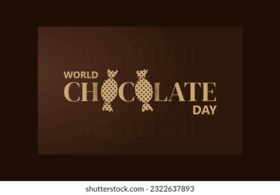 World Chocolate Day Creative typography concept banner design. Chocolate Day lettering Background Vector Illustration.