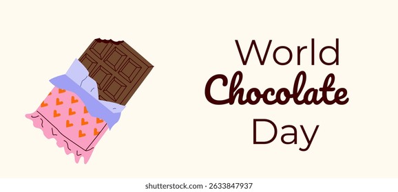 World Chocolate day. Cute sweet chocolate bars.	
