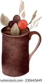 World chocolate day - Chocolate dessert watercolor illustrations
