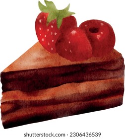 World chocolate day - Chocolate dessert watercolor illustrations