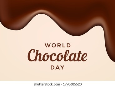 world chocolate day chocolate drips background