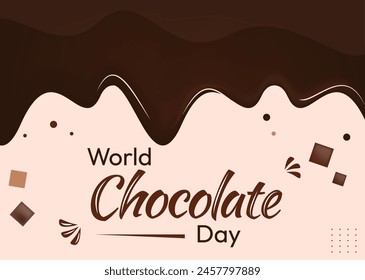 World Chocolate Day Editable Vector Design Eps, with typography and bites. Chocolate Day banner backdrop