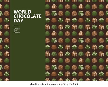 world chocolate day event pattern wallpaper vector element cacao cocoa element dessert summer food