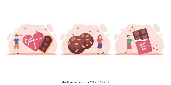 World Chocolate Day Flat Bundle Illustration