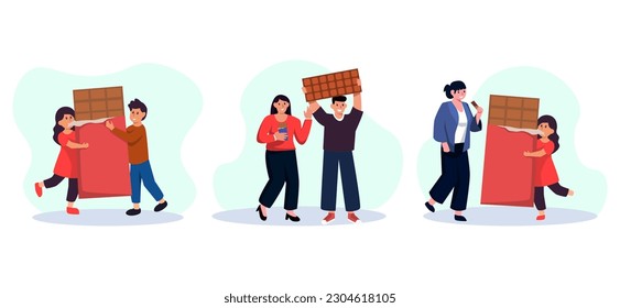 World Chocolate Day Flat Bundle Design Illustration