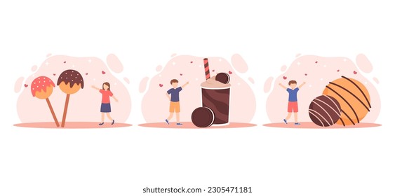 World Chocolate Day Flat Bundle Illustration