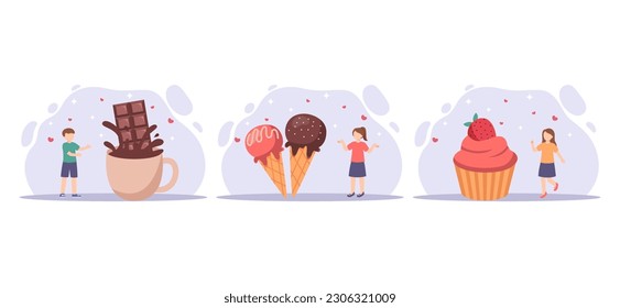 Diseño de paquete plano de Día Mundial del Chocolate