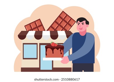 World Chocolate Day Flat Design Illustration