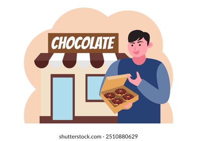 World Chocolate Day Flat Design Illustration