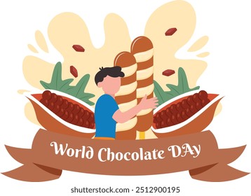 World Chocolate Day Flat Design Illustration