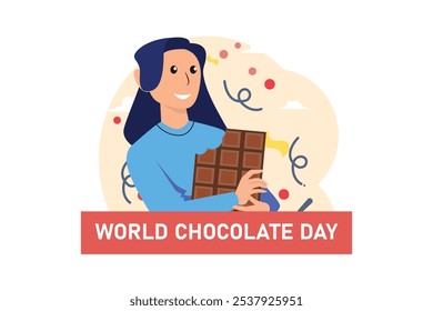 World Chocolate Day Flat Design Illustration