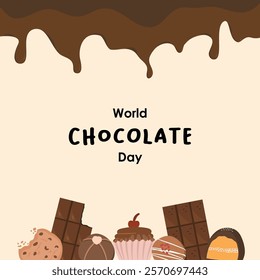 World Chocolate Day Flat Template