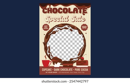 World Chocolate Day Flyer. Vector illustration.