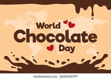 World chocolate day greeting card creative banner, poster, social media post illustration
