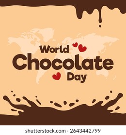 World chocolate day greeting card creative banner, poster, social media post illustration
