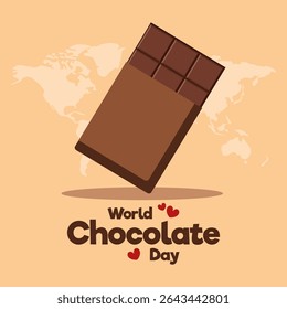 World chocolate day greeting card creative banner, poster, social media post illustration