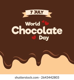 World chocolate day greeting card creative banner, poster, social media post illustration