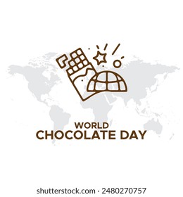 World Chocolate Day, happy Chocolate Day, 07 July, Chocolate Day greeting card. vector illustration, eps file.